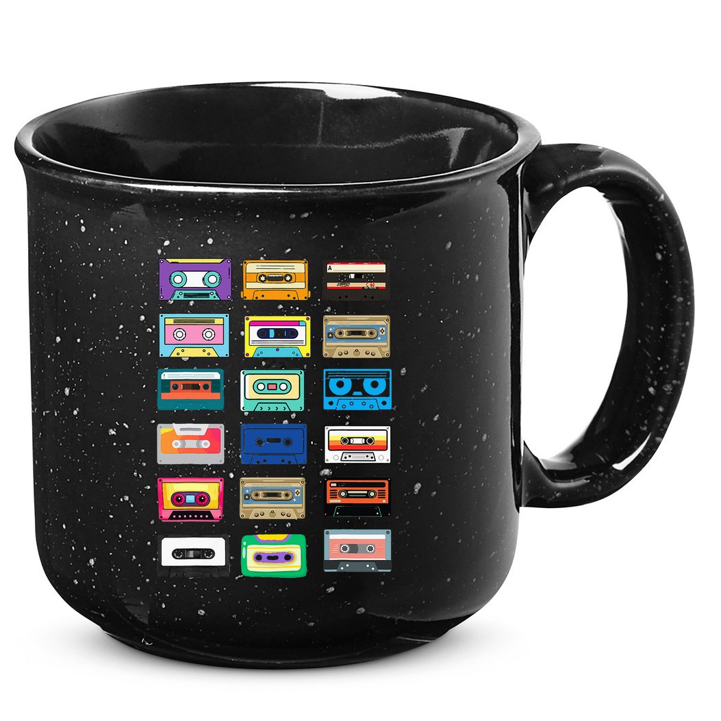 Cassette Tapes Mixtapes 1980s 1990s Radio Music 15oz Campfire Ceramic Mug
