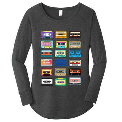Cassette Tapes Mixtapes 1980s 1990s Radio Music Women's Perfect Tri Tunic Long Sleeve Shirt