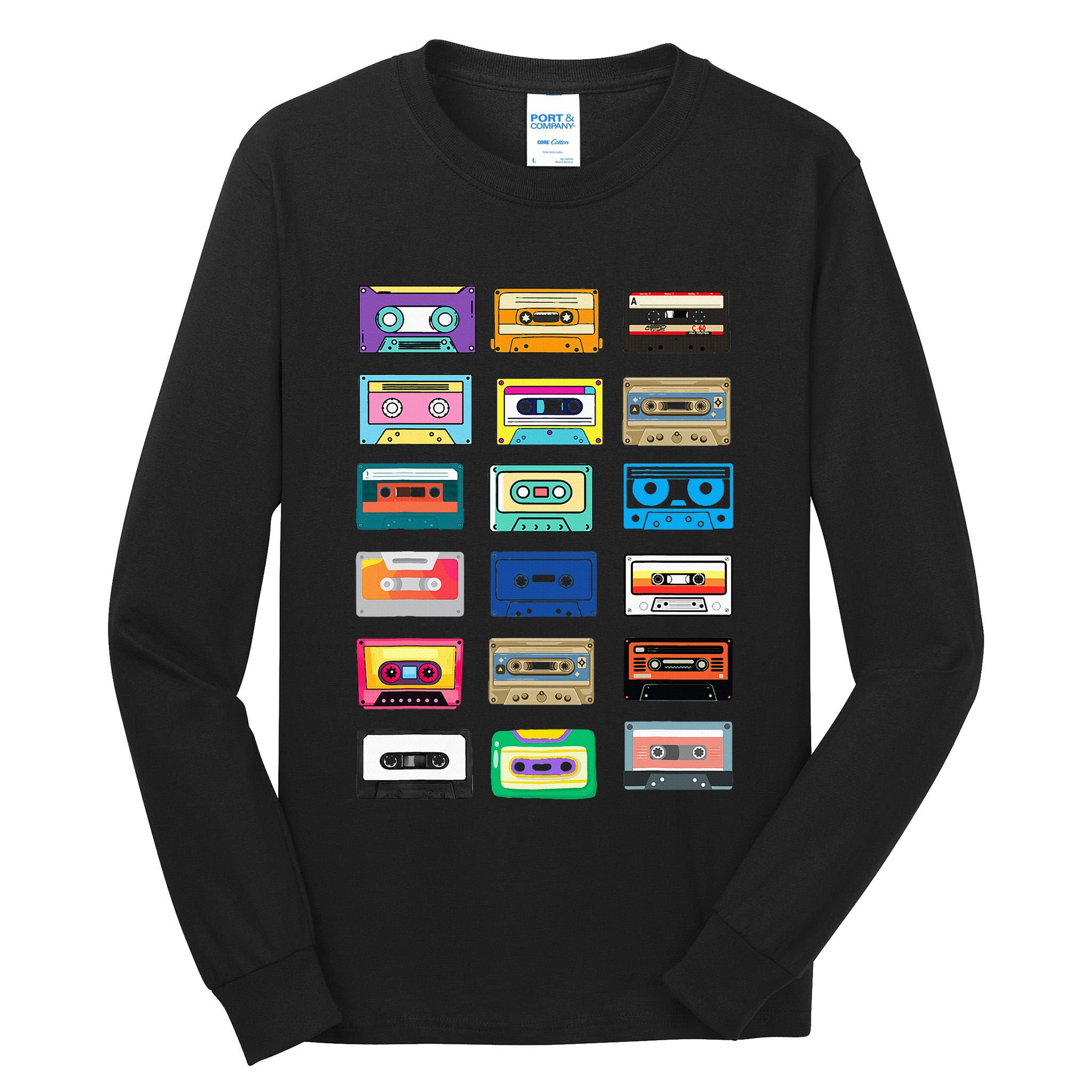 Cassette Tapes Mixtapes 1980s 1990s Radio Music Tall Long Sleeve T-Shirt