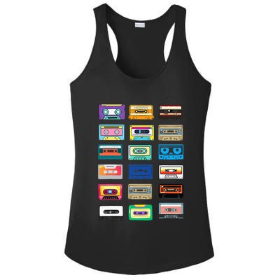 Cassette Tapes Mixtapes 1980s 1990s Radio Music Ladies PosiCharge Competitor Racerback Tank
