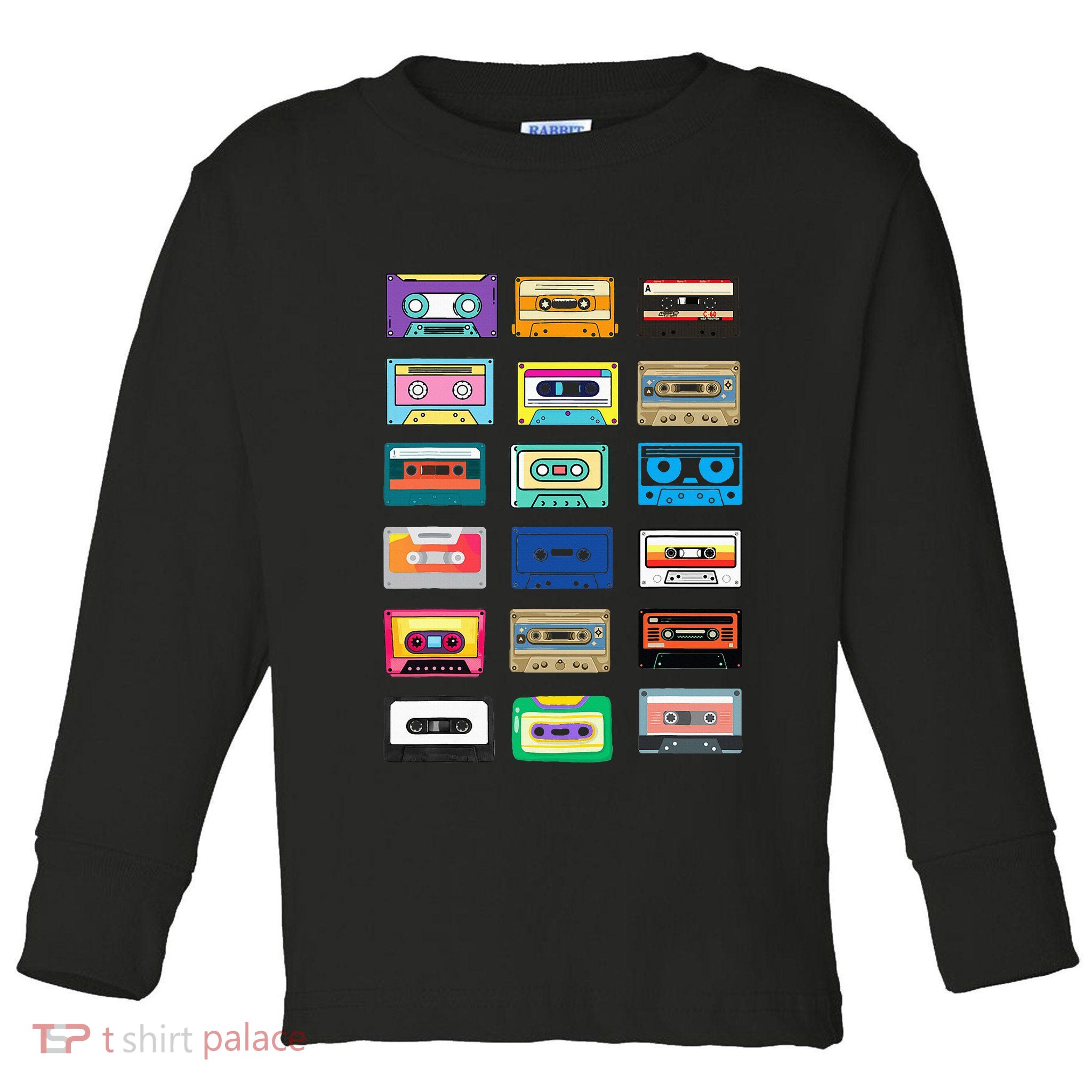 Cassette Tapes Mixtapes 1980s 1990s Radio Music Toddler Long Sleeve Shirt