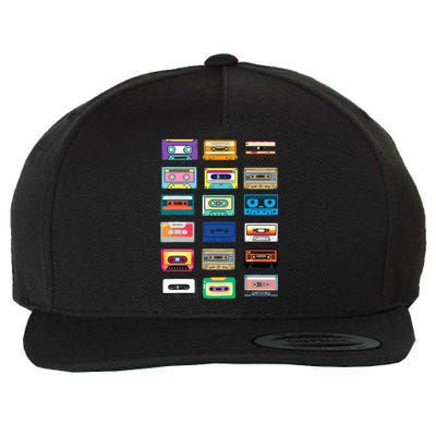 Cassette Tapes Mixtapes 1980s 1990s Radio Music Wool Snapback Cap