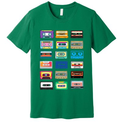 Cassette Tapes Mixtapes 1980s 1990s Radio Music Premium T-Shirt