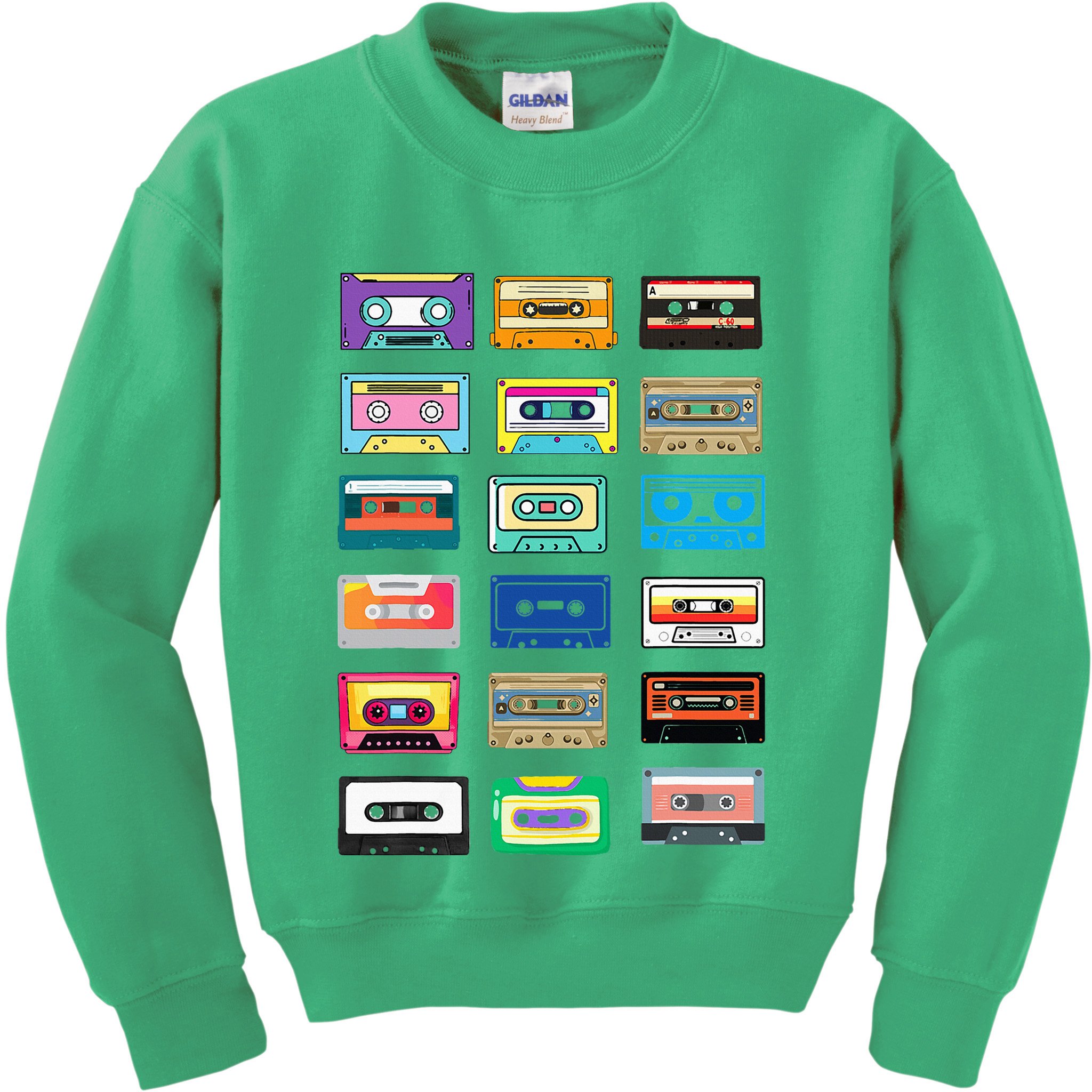 Cassette Tapes Mixtapes 1980s 1990s Radio Music Kids Sweatshirt