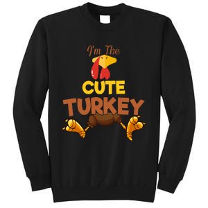 Cute Turkey Matching Family Group Thanksgiving Gifts  Tall Sweatshirt