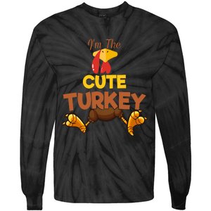 Cute Turkey Matching Family Group Thanksgiving Gifts  Tie-Dye Long Sleeve Shirt