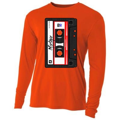 Cassette Tape Music Mix Audio 90s Party 80s Outfit Cassette Cooling Performance Long Sleeve Crew