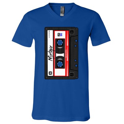 Cassette Tape Music Mix Audio 90s Party 80s Outfit Cassette V-Neck T-Shirt