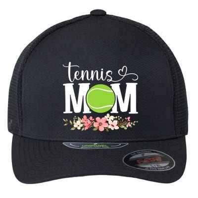 Cool Tennis Mom Flower Mom MotherS Day Cute Mom Tennis Mama Gift Flexfit Unipanel Trucker Cap