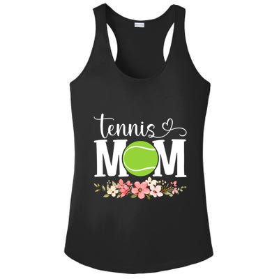 Cool Tennis Mom Flower Mom MotherS Day Cute Mom Tennis Mama Gift Ladies PosiCharge Competitor Racerback Tank