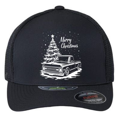 C10 Truck Merry Christmas Vintage Truck Christmas Holiday Tank Top Flexfit Unipanel Trucker Cap