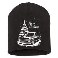 C10 Truck Merry Christmas Vintage Truck Christmas Holiday Tank Top Short Acrylic Beanie