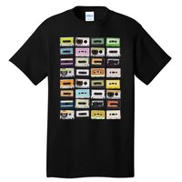 Cassette Tapes Mixtapes 1980s Radio Music Graphic Print Tall T-Shirt