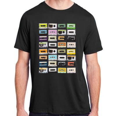 Cassette Tapes Mixtapes 1980s Radio Music Graphic Print Adult ChromaSoft Performance T-Shirt