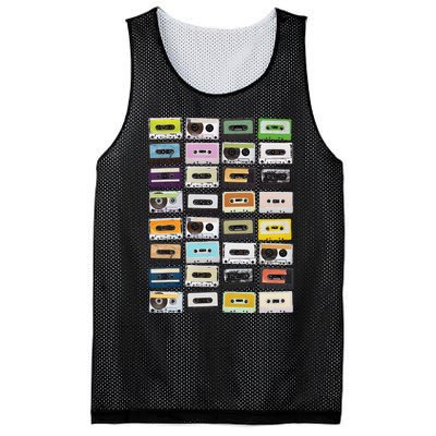 Cassette Tapes Mixtapes 1980s Radio Music Graphic Print Mesh Reversible Basketball Jersey Tank