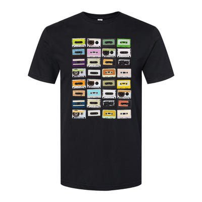 Cassette Tapes Mixtapes 1980s Radio Music Graphic Print Softstyle® CVC T-Shirt