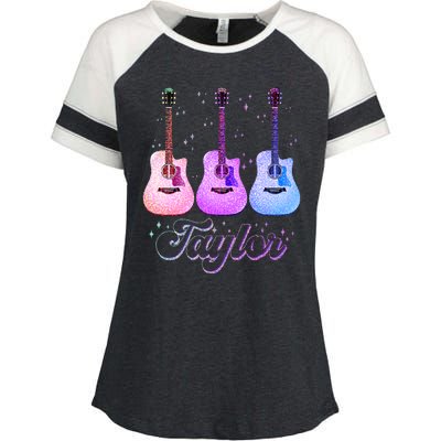 Cute Taylor Music Fan Lover Enza Ladies Jersey Colorblock Tee