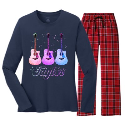 Cute Taylor Music Fan Lover Women's Long Sleeve Flannel Pajama Set 