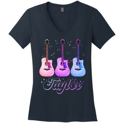 Cute Taylor Music Fan Lover Women's V-Neck T-Shirt