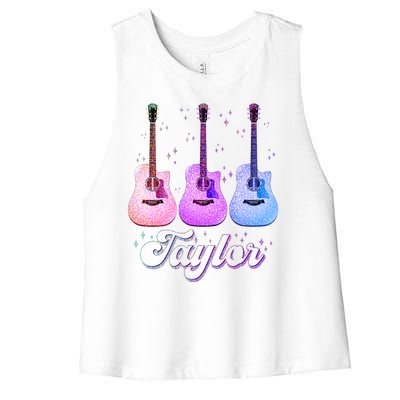 Cute Taylor Music Fan Lover Women's Racerback Cropped Tank