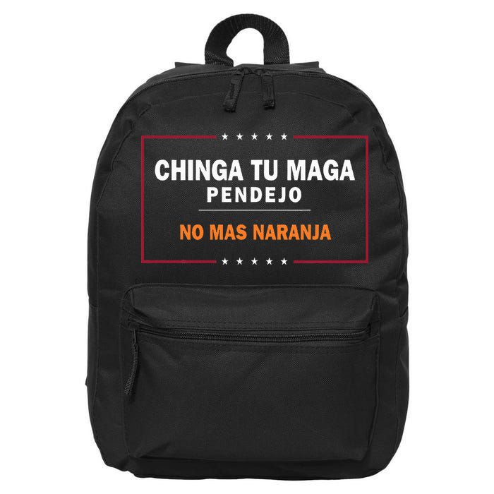 Chinga Tu Maga Pendejo No Mas Naranja 16 in Basic Backpack