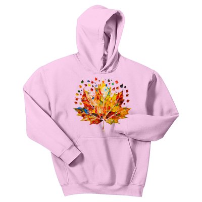 Colorful Thanksgiving Maple Leaf Fall Harvest Seasonal Kids Hoodie