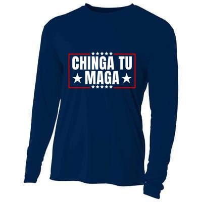 Chinga Tu Maga Election Antitrump Latino Democrat Kamala Cooling Performance Long Sleeve Crew