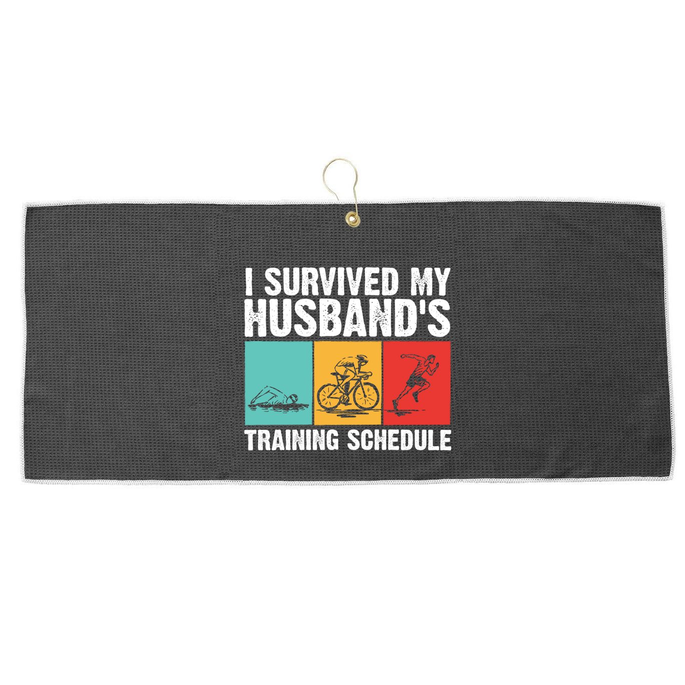 Cool Triathlon Mom Swimming Running Swim Bike Run Gift Large Microfiber Waffle Golf Towel