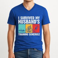 Cool Triathlon Mom Swimming Running Swim Bike Run Gift V-Neck T-Shirt