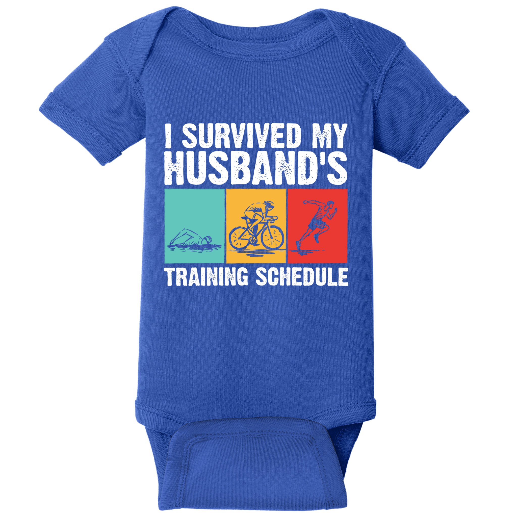 Cool Triathlon Mom Swimming Running Swim Bike Run Gift Baby Bodysuit