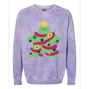 Christmas Tree Meeple Colorblast Crewneck Sweatshirt