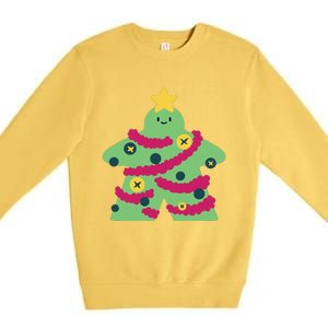 Christmas Tree Meeple Premium Crewneck Sweatshirt