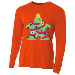 Christmas Tree Meeple Cooling Performance Long Sleeve Crew