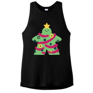 Christmas Tree Meeple Ladies PosiCharge Tri-Blend Wicking Tank