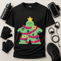 Christmas Tree Meeple Cooling Performance Crew T-Shirt