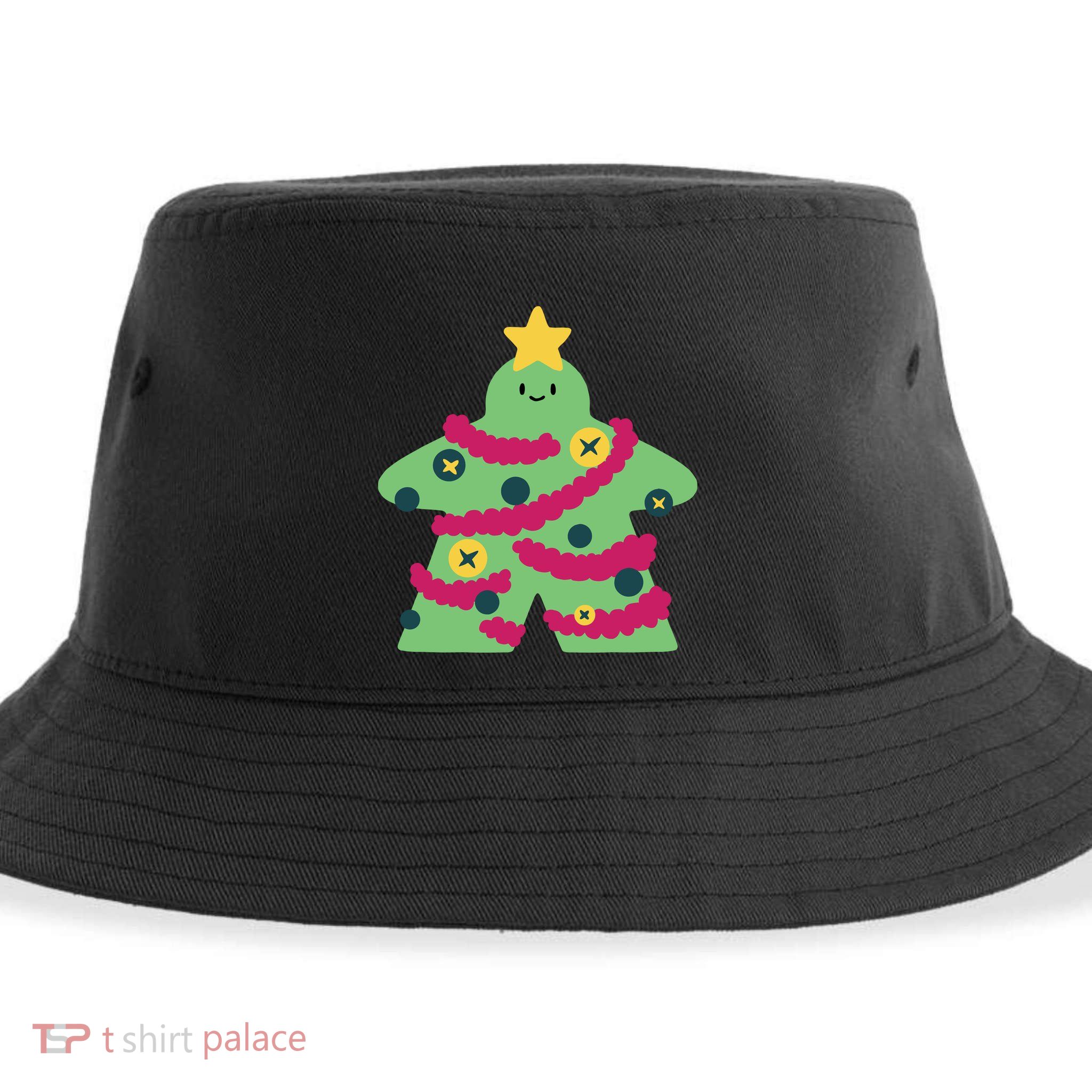Christmas Tree Meeple Sustainable Bucket Hat
