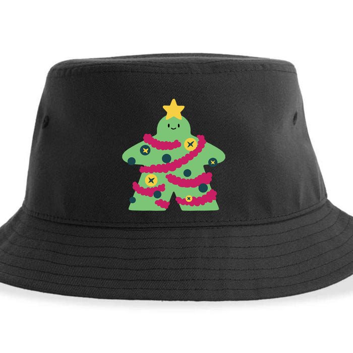 Christmas Tree Meeple Sustainable Bucket Hat