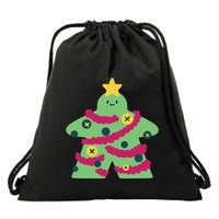 Christmas Tree Meeple Drawstring Bag