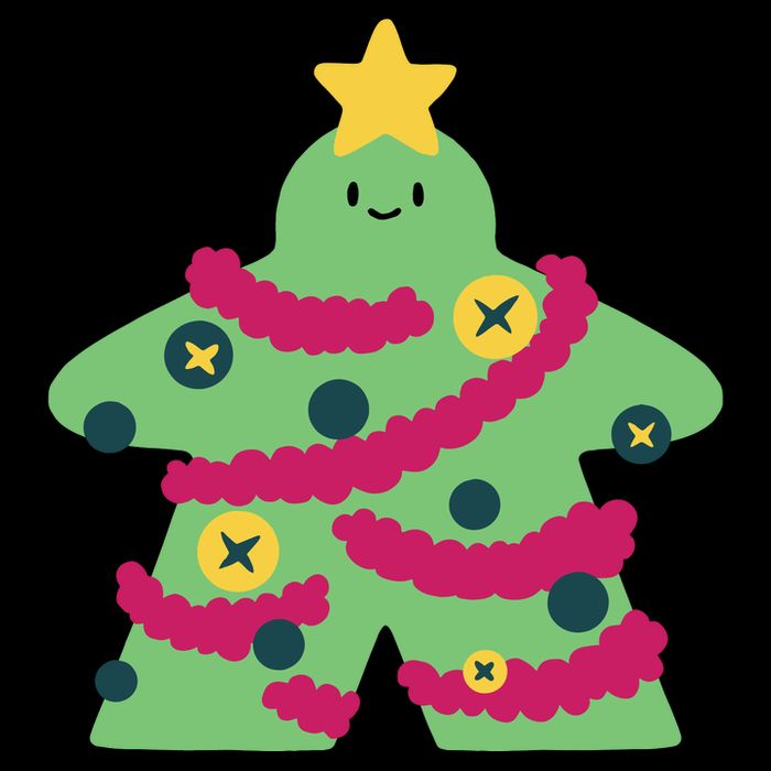 Christmas Tree Meeple Drawstring Bag