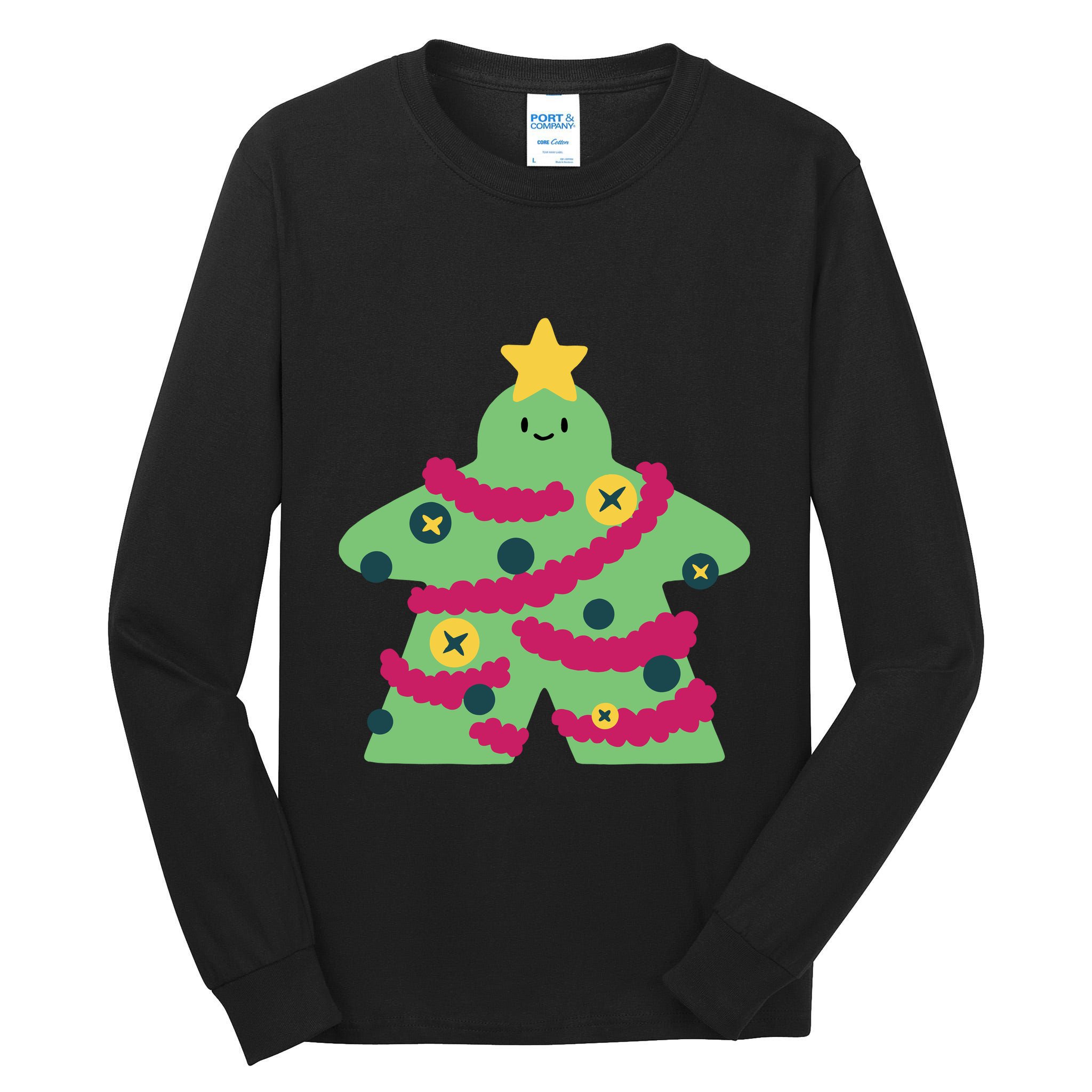 Christmas Tree Meeple Tall Long Sleeve T-Shirt
