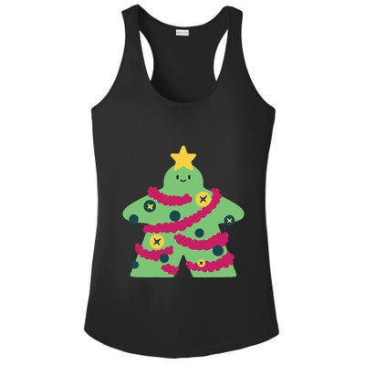 Christmas Tree Meeple Ladies PosiCharge Competitor Racerback Tank