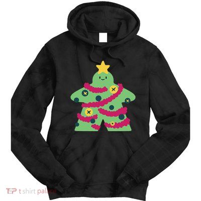 Christmas Tree Meeple Tie Dye Hoodie
