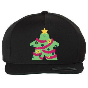 Christmas Tree Meeple Wool Snapback Cap