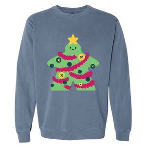 Christmas Tree Meeple Garment-Dyed Sweatshirt