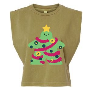 Christmas Tree Meeple Garment-Dyed Women's Muscle Tee