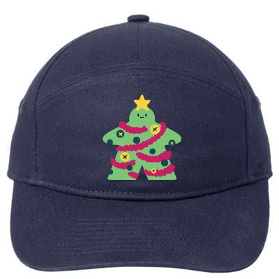 Christmas Tree Meeple 7-Panel Snapback Hat