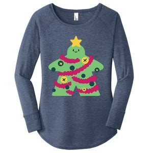 Christmas Tree Meeple Women's Perfect Tri Tunic Long Sleeve Shirt