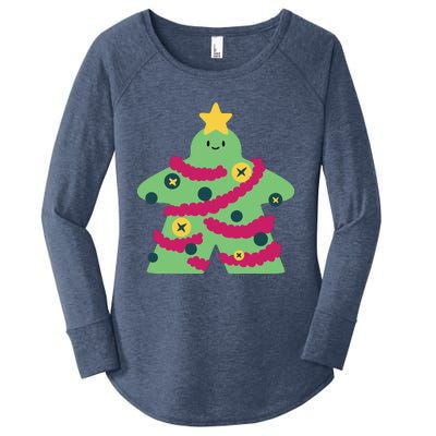 Christmas Tree Meeple Women's Perfect Tri Tunic Long Sleeve Shirt