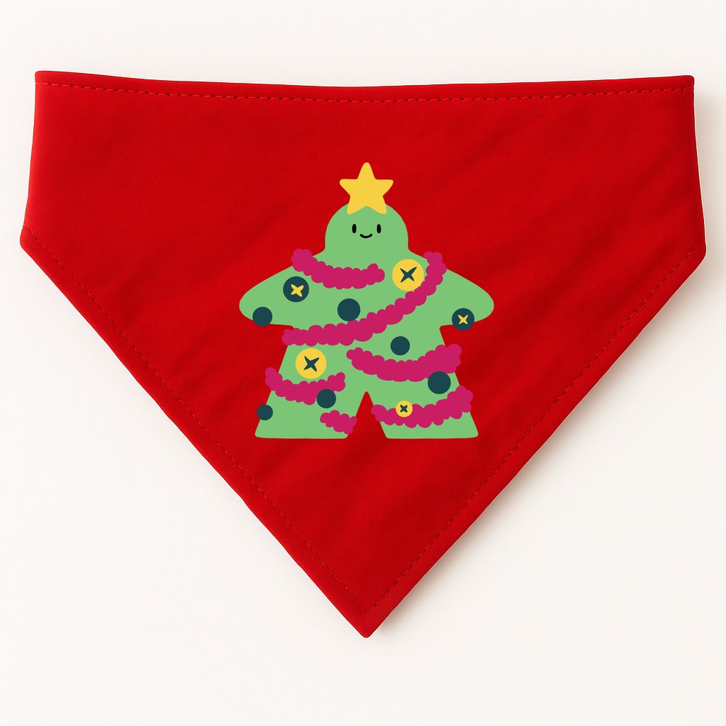 Christmas Tree Meeple USA-Made Doggie Bandana