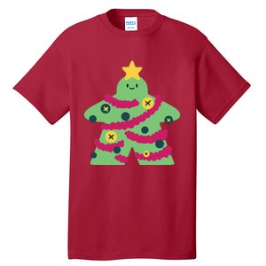 Christmas Tree Meeple Tall T-Shirt